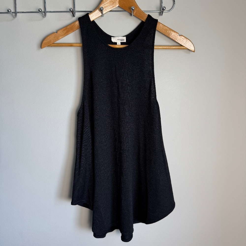 Wilfred Free Aritzia Women's Trapeze Tank Top Summer Black Medium Festival Beach